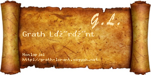 Grath Lóránt névjegykártya